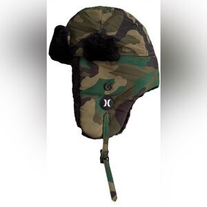 Hurley Camouflage Faux Fur Lined National Trapper Mens Hat Cap Outdoor Cabin